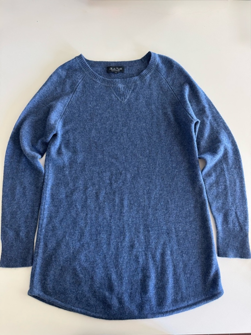 Claudia Nichole Crewneck Cashmere Sweater in Blue